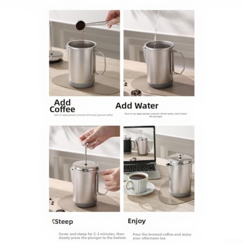 Cafetera de acero inoxidable 304 color negro multiusos para camping 5