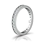 Hoops & Loops 2mm 925 Sterling Silver Wedding Band Round Cubic Zirconia Channel Set Full Eternity Stackable Engagement Anniversary Ring for Women Size 7