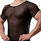 GKLWEJ Netzhemd Herren, Sexy Transparent Muskel Shirt, Unterhemd, Oberteil, Clubwear, Schwarz, L