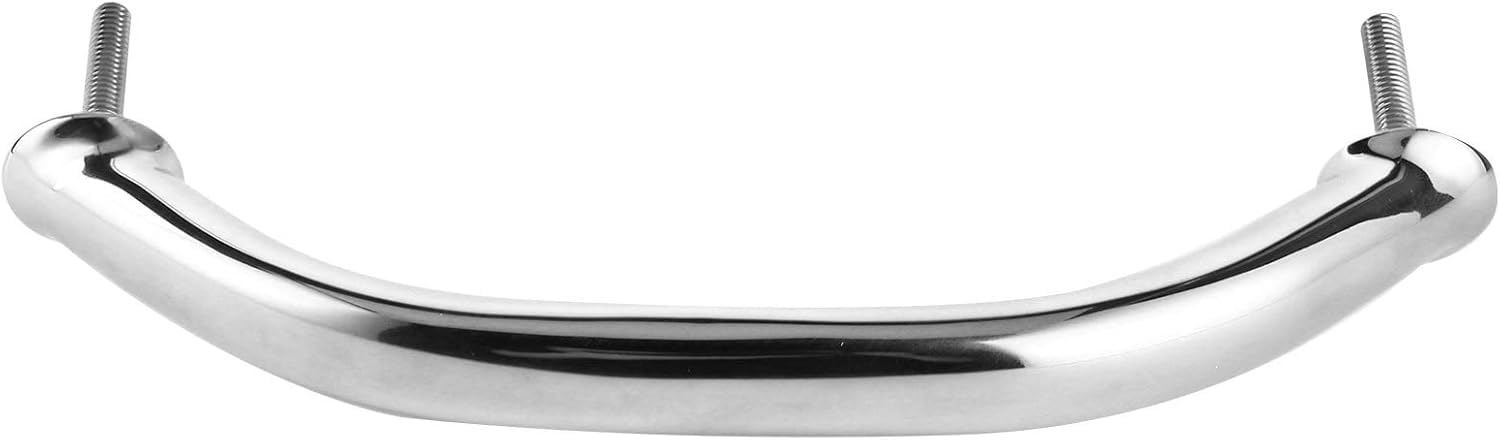 Aramox Boot Hardware Handlauf Griff, Edelstahl Marine Boot Griff Tür Haltegriff Silber für Bootsluke Yacht Badezimmer (300mm)