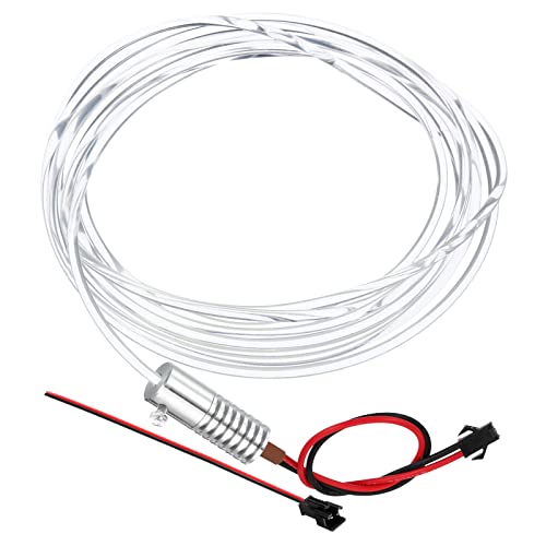 Image of PATIKIL 3mm 3.0m PMMA Side Glow Fiber Optic Cable Kit, with LED Aluminum Illuminator 12V 1.5W Guide Light Source Decoration for Home DIY Lighting, Pink