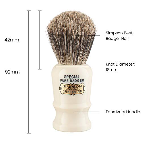 Simpsons Special Pure Badger Hair Shaving Brush With Imitation Ivory Handle image 5