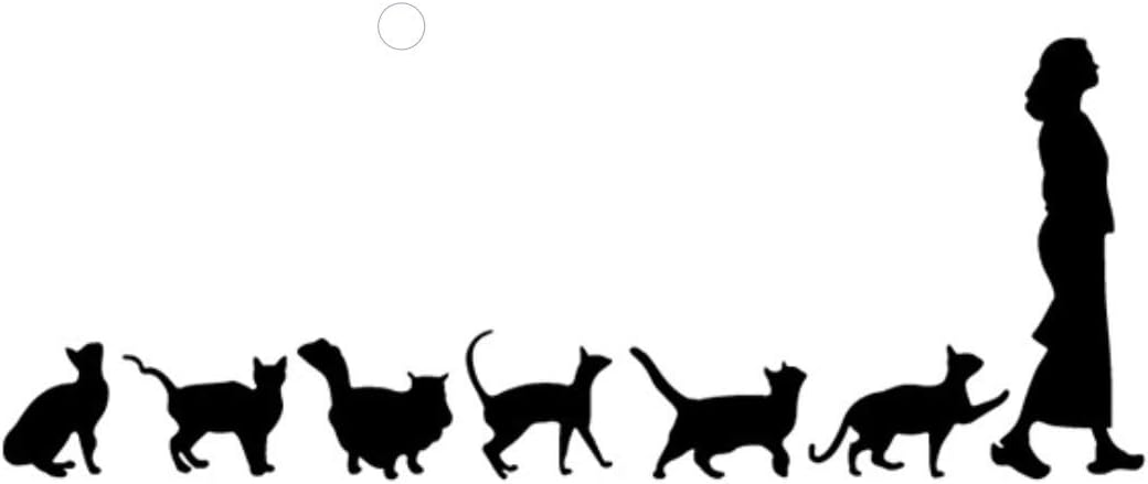 Removable Switch Sticker, 2 Pcs Lovely Girl and Cats Cartoon Wall Sticker, Light Switch Decor Decals, Family DIY Kids Bedroom Office Home Car Decoration
