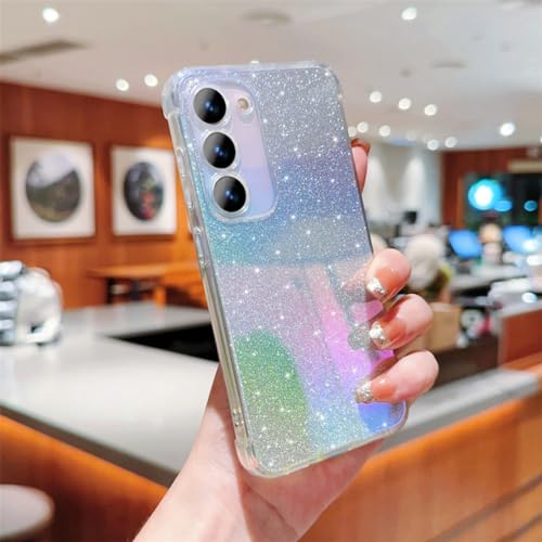 Coque paillettes Samsung S23 FE protection intégrale argent dégradé