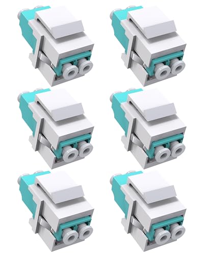 VANDESAIL 6PCS LC to LC Coupler Multimode Keystone Jack,LC UPC F/F Fiber Optic Adapter for Patch Panels and Wall Plates, Supports OM1/OM2/OM3/OM4 VANDESAIL 6PCS LC to LC Coupler Multimode Keystone Jack,LC UPC F/F Fiber Optic Adapter for Patch Panels and Wall Plates, Supports OM1/OM2/OM3/OM4