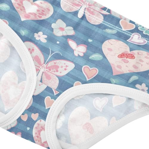 Wusikd Gingham Heart Girls' Underwear Cotton Butterflies Girls Briefs Soft Toddler Underwear 2T4