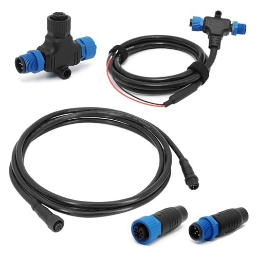 NMEA 2000 Starter Kit for Lowrance Simrad Garmin Device, Marine Grade NMEA 2K Backbone Cables Drop Cables Tees Terminators Replacement Part (Single Device)