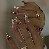 Uñas de almendras cortas para presionar con diseños solares únicos Uñas acrílicas artificiales uñas artificiales para el camino diario al trabajo y las fiestas