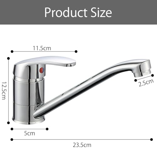 HENGBIRD Wasserhahn Küche Chrom, spülarmaturen küche 360°Schwenk, Verchromte Einhebel Küchenarmatur für Einzel und Doppelspülen kalte und heiße Einstellungen wasserhahn küche Geeignet für Küche,Bad