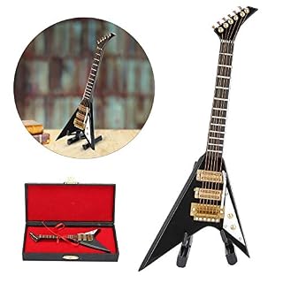 Tnfeeon Mini Guitare électrique modèle Instruments de Musique pour Collection Cadeaux Ornements 14 cm Noir - Les Beatles, Paul McCartney, John Lennon, RIngo Starr, George Harrison Tnfeeon Mini Guitare électrique modèle Instruments de Musique pour Collection Cadeaux Ornements 14 cm Noir – Image 3