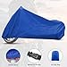 X AUTOHAUX Motorcycle Cover for Harley Davidson for Honda for Suzuki All Season Weather Waterproof Sun Outdoor Protection Motorbike Cover Fits Up to 86.61'' Motorcycles Vehicle Cover L Blue