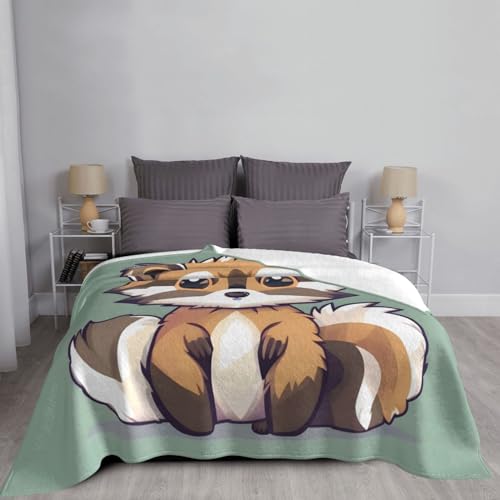 Couverture raton laveur en flanelle douce pour lit et canapé - 7