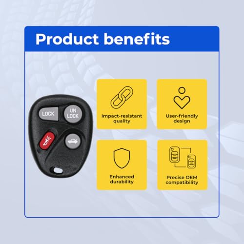 Image of Car Key Fob Keyless Entry Remote Compatible with 1998 Intrigue FCC ABO0204T AB00204T ABOO204T Part Number 10246215