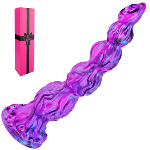 10 Inch Big Monster Knot Suction Cup Dildo, Realistic Silicone Fantasy Dragon Horse Dildo with 4 Dog Knots, Large Long Anal Butt Plug Prostate G-Spot Penis Alien Adult Sex Toy for Gay Men Women