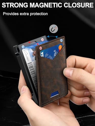 Image of Wallet for Men RFID Wallet with 2 ID Windows & Money Clip, Slim Card Holder