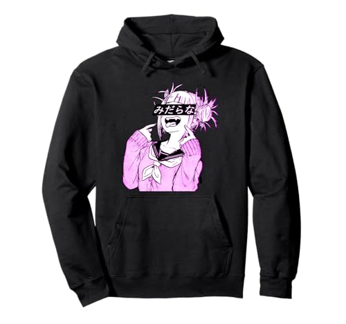 Waifu Anime Neko | Vaporwave | Glitch Manga Girl Pullover Hoodie Small
