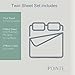 Pointehaven Heavy Weight Flannel Sheet Set, Twin, Winter Breeze - Warm & Cozy - 100% Cotton Flannel Pre-Shrunk -170 GSM -Deep Pockets -Easy Fit Elastic All Around-Comfy Double Brushed