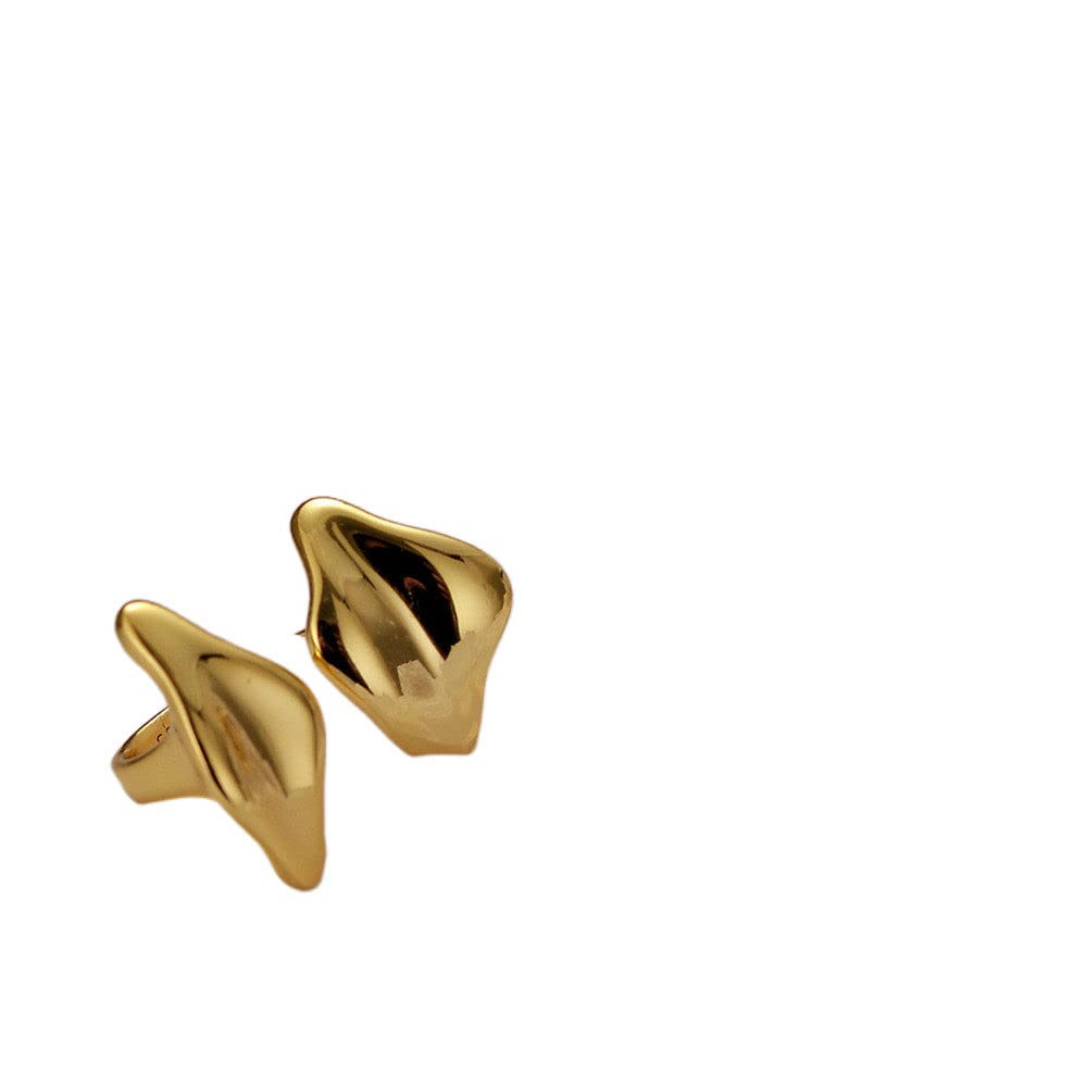 HGJH Anello in Argento 925 da Donna,Anelli Regolabili per Le Donne Irregolarità Placcato Oro Lucido 925 Anelli di Eternità Moda Minimalista FEDI Nuziali Anelli di Promessa per Ragazze Signore