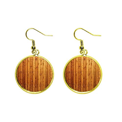 Pendientes de madera colgantes dorados y joyería de moda mujer naranja