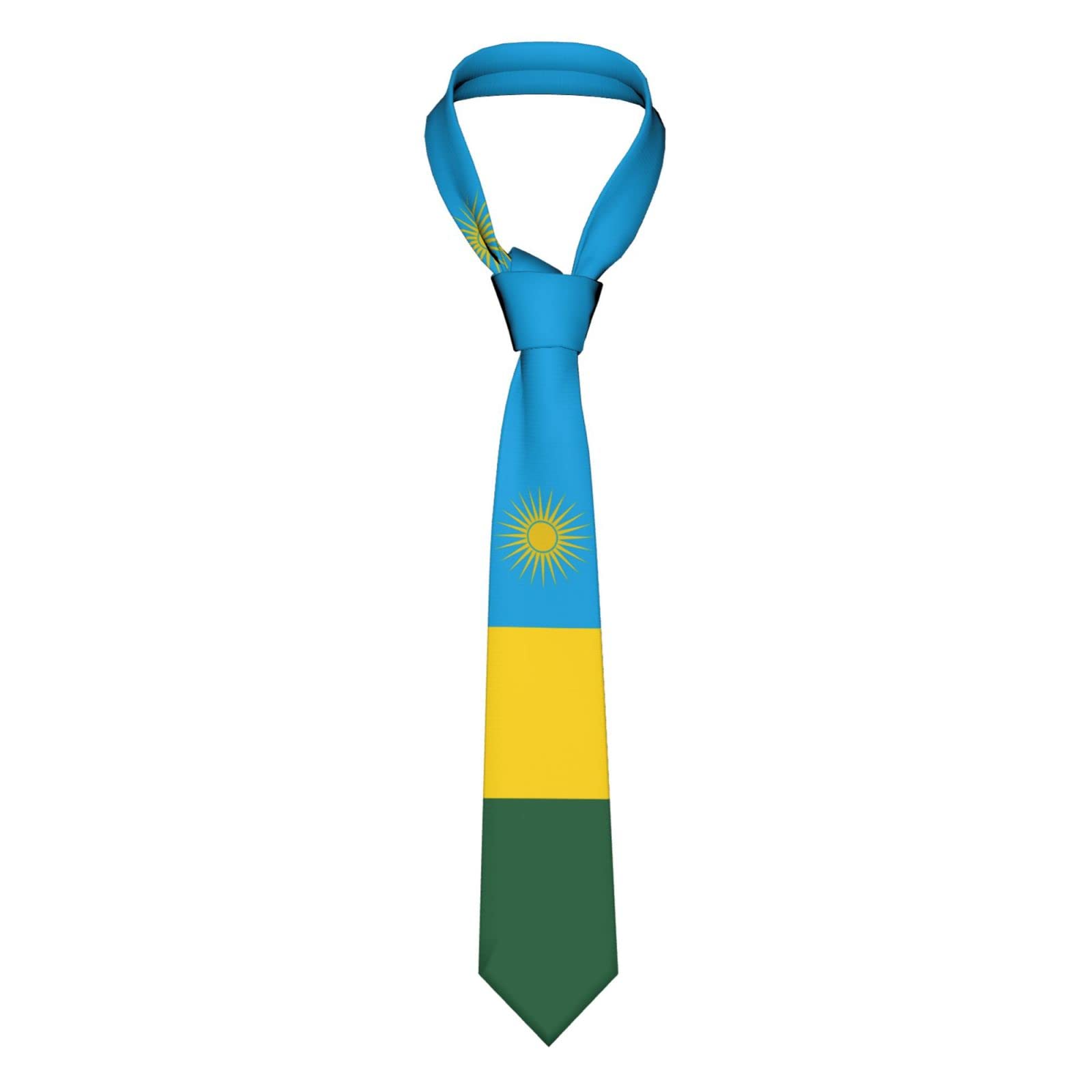 DABOYOZHZH Rwanda Flag Rwandan Striped Necktie Men'S Neck Ties Mens Party Business Neckties Soft Skil Tie