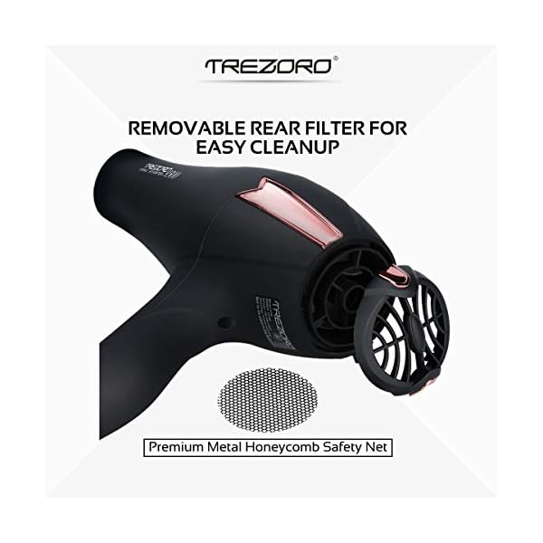 Professional-Ionic-Salon-Hair-Dryer-Powerful-2200-watt-Ceramic-Tourmaline-Blow-Dryer-Pro-Ion-Quiet-Hairdryer-with-2-Concentrator-Nozzle-Attachments-Best-Soft-Touch-Body-Black-Rose-Gold Professional 2200W Ionic Salon Hair Dryer - Professional Blow Dryer - Lightweight Travel Hairdryer for Normal & Curly Hair Includes Volume Styling Nozzle