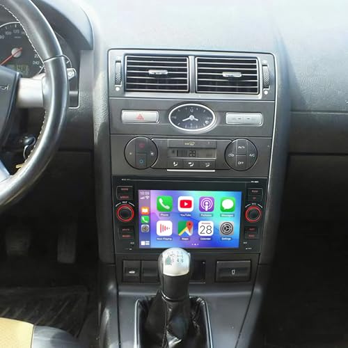 4+64G 2 DIN Android 15 Auto Radio Coche con CarPlay y Android Auto para Ford Mondeo 2003 2004 2005 2006, Pantalla táctil de 7 Pulgadas Autoradio Reproductor con GPS Navegación Mirror Link FM RDS SWC