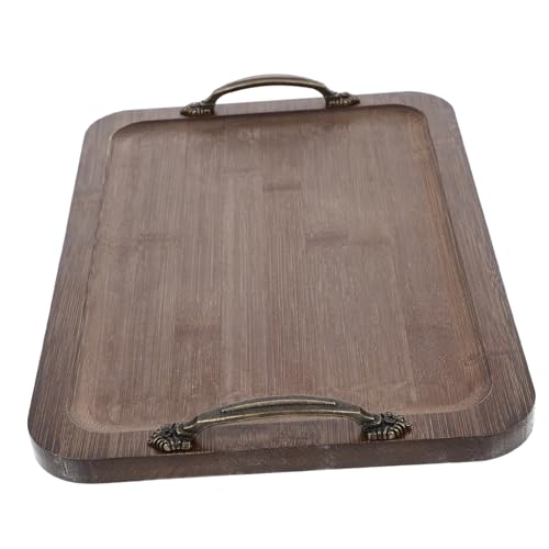 FUNOMOCYA Multi-Functional Storage Plate Tea Tray Water Cup Tray Fruit Tray Decorative Serving Trays Coffee Trays Breakfast Tray Bed Tray Decor Bread Platter Food Tray Restaurant Tray Metal