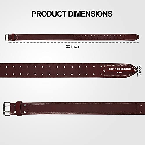 Fueri Leather Tool Belt | Premium Quality Belt Grain Leather Non-Padded Work Belt (Maroon) #TOP5