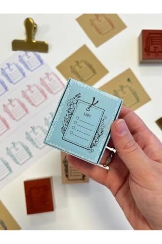 Dekoratif Çiçekli To Do List Desenli Ahşap Damga Mühür/Kaşe/Stamp/Seal