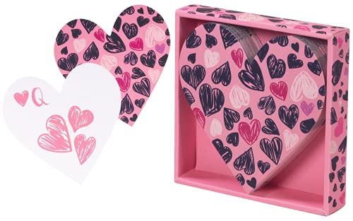 Vera Bradley Cute Heart-Shaped Playing Cards with Decorative Case, Standard Card Deck Packaged in Gift Box, Love You Lots