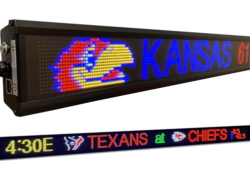 Skybox Sports Network - The Playbook LED Sports Ticker Sign | Live Scoreboard | for Man Caves Offices and Businesses | Hardcore Sports Feed 48 Length