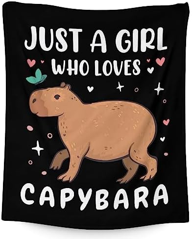 Capybara Blanket Gifts, 50"x40" Cute Capybara Animal Throw Blankets for Teens Girls Boys, Flannel Fuzzy Soft Plush Blanket, Gifts for Capybara Lovers, Throw Blanket for Sofa Bed Couch