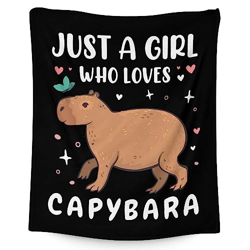 Capybara Blanket Gifts, 50"X40" Cute Capybara Animal Throw Blankets For Teens Girls Boys, Flannel Fuzzy Soft Plush Blanket, Gifts For Capybara Lovers, Throw Blanket For Sofa Bed Couch #TOP2