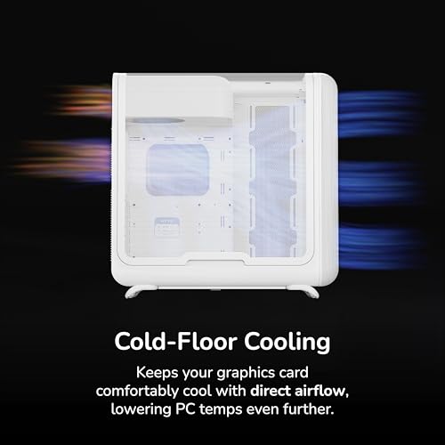 Image of Hyte X50 Air - Modern Performance ATX Mid-Tower Gaming PC Case - Optimized High Airflow Chassis - Curved Micro Mesh Side Panel with Sturdy Stamped Steel Front Panel - Snow White