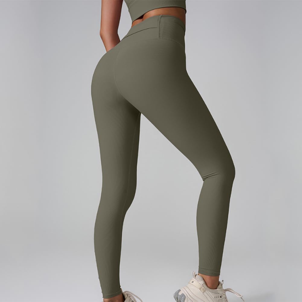 Donna Vita Alta Dimagranti Senza Cuciture Pantaloni Yoga Pantacollant Fitness Leggins Sportivi