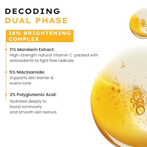 Image of Hyphen 18% Brightening + 20% Collagen Face Serum | Double Shot Serum with 11% Mandarin 5% Niacinamide 2% PGA & Bakuchiol | Summer Skincare | Brightening, Hydrating & Collagen Boost for Dry Skin - 50ml