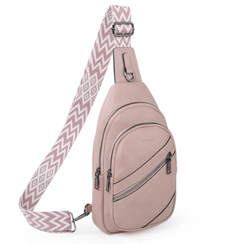 Image of TANTOMI Sling Bag Crossbody Bags for Women Leather Cross Body Bag Trendy Fanny Pack Chest Travel Purse with Adjustable Strap
