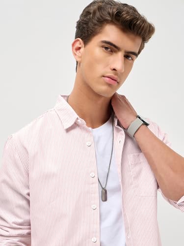 Image of Urbano Fashion Men's Cotton Full Sleeve Regular Fit Casual Striped Shirt