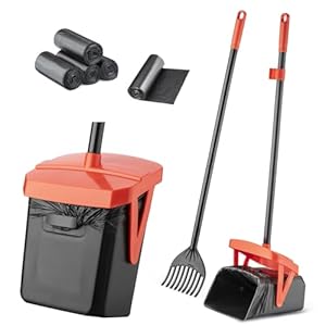 TIMINGILA 36 Pooper Scooper Swivel Bin Rake with 100 Dog Poop BagsAdjustable Long Handle for No Bend CleanupPortable Non Breakable Dog Poop Scooper for Large Medium Small Dogs