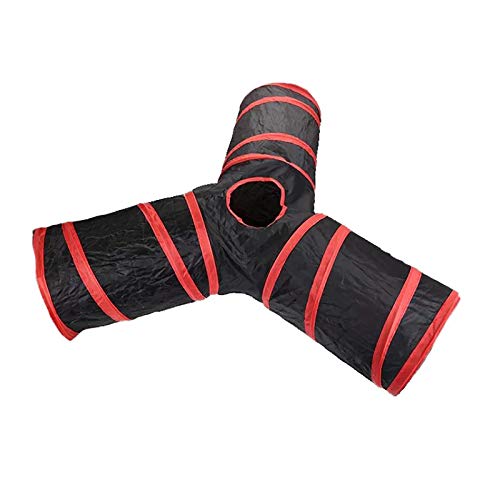 Samine Pet Toys 3-Wege-Tunnel, Kaninchen / Katze, Spielzeug / Zelt, Rot Cover
