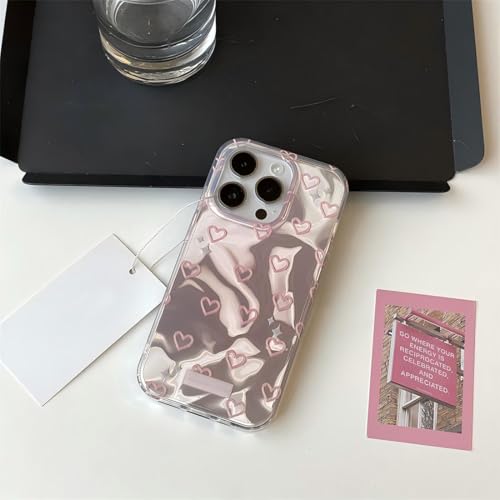 iphone 15Pro 用 ケース ハート ピンク グラデーション オーロラ 韓国 ガーリー系 かわいい いphoneケース 人気スマホケース Y2K おしゃれ ランキング ギャル系 シンプル 女子 高校生 ソフト アイフォンケース TPU 携帯カバー