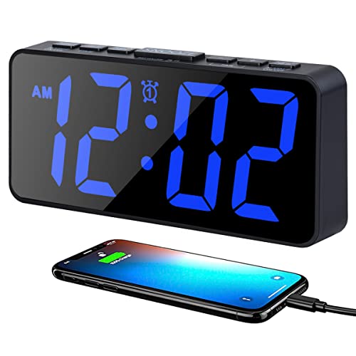 Boctop 7.5 In Digital Alarm Clock For Bedrooms, Bedside Clock With 0-100% Adjustable Brightness Dimmer, Snooze, Adjustable Volume, 12/24Hr, Easy To Set, Compact Desk Clock For Bedroom #TOP16