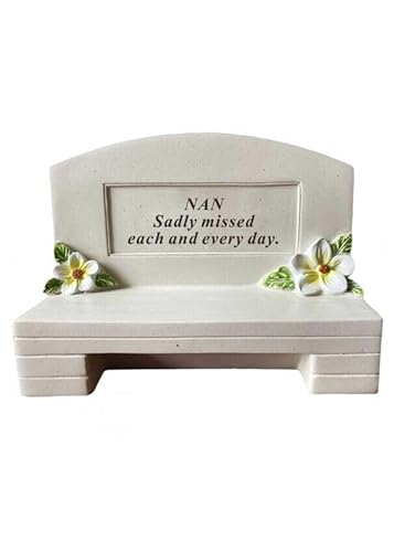 Nan Memorial Bench Graveside Garden Ornament Flower Detail Remebrance Keepsakes