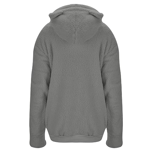 Damen Pullover Kapuzenpullover mit Katzen Hund Tasche Hundetasche Katze Große Größen Sweatshirt Pulli Hoodie Kapuze Katzenpulli Beutel Langarm Herbst Winter mit Reißverschluss