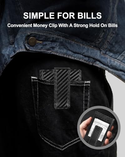 ALLIVE Airtag wallet for men Mens Wallet with Money Clip RFID Blocking Slim Billfold Men AirTag Wallet,9 Card Slots, Minimalist men wallet with Gift Box Carbon Black4