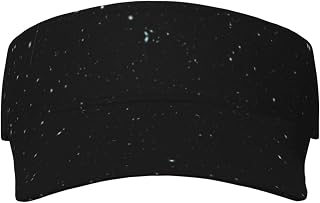 ELRoal Black Glitter Printed Adult Sunscreen Visor Cap Lightweight and Breathable Adult Sun Visor Empty top hat Versatile Outdoor hat