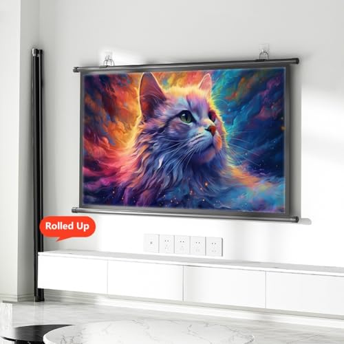 Écran de projection portable 72" 16:9 à défilement manuel pour home cinéma - 5