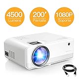proyector cine exterior Mejor Sonido y Portátil: Altavoces duales incorporados que tienen un efecto de sonido de excelente calidad. El tamaño de la máquina de 22.1 * 16.8 * 8.55 es portátil y exquisito. Portátil para llevar con viajes y fiestas al aire libre por la noche, como viajes en automóvil, actividades nocturnas al aire libre, etc.