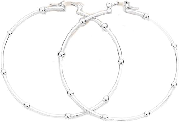 14k White Gold Filled Hoop Pin Catch Earrings