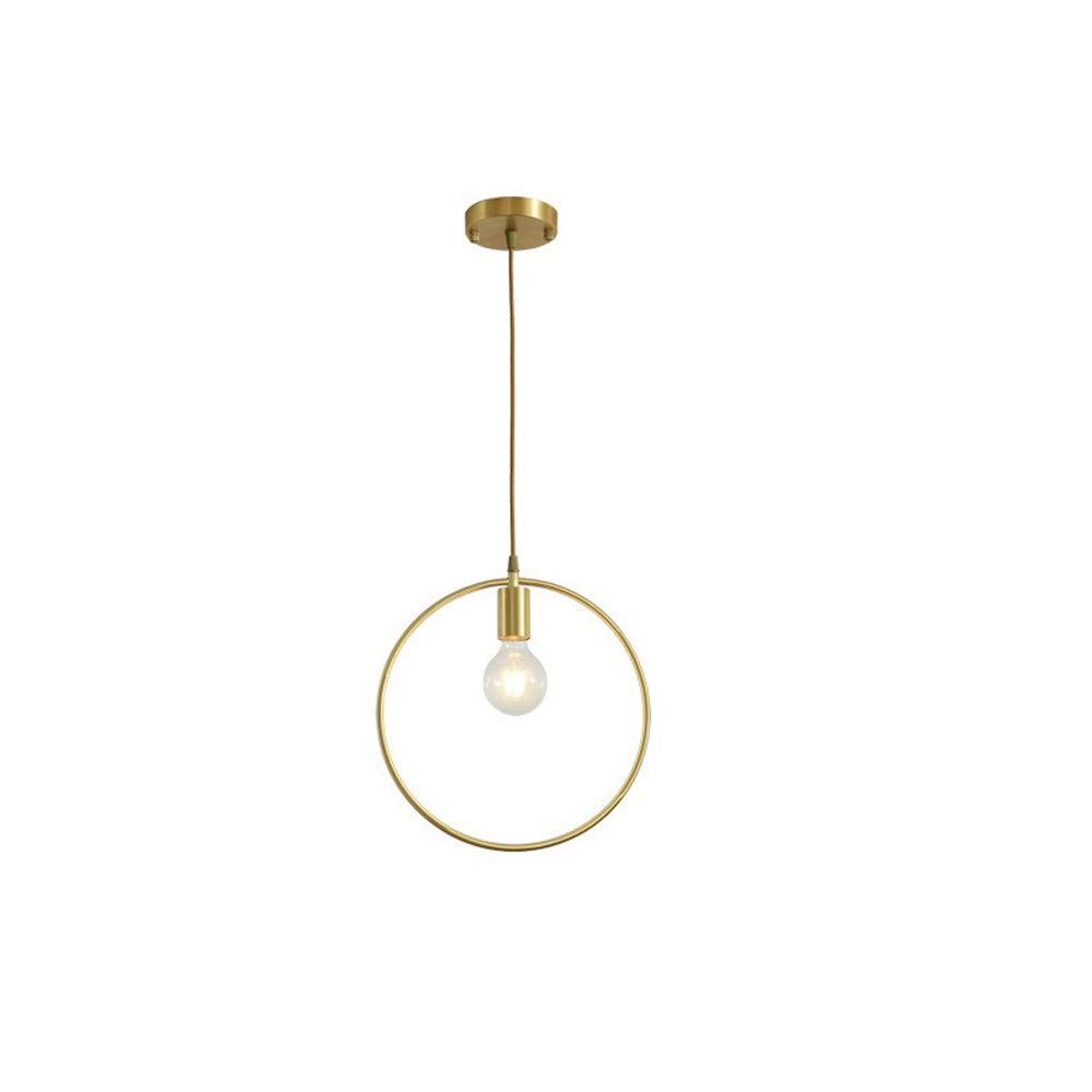 Lustre géométrique en cuivre véritable et suspension LED durable pour salon contemporain